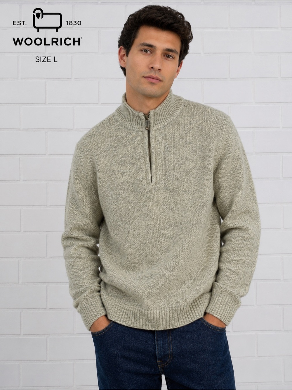 Vintage Woolrich Quarter Zip Wool Blend Sweater Outdoorwear grabdpacore /L